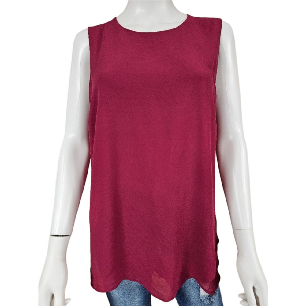 Lex & Madison Sleeveless Scoop Neckline A-Line Handkerchief Style Hem Size XL